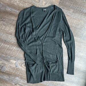 Mossimo Supply Co Gray V-Neck Cardigan Sweater